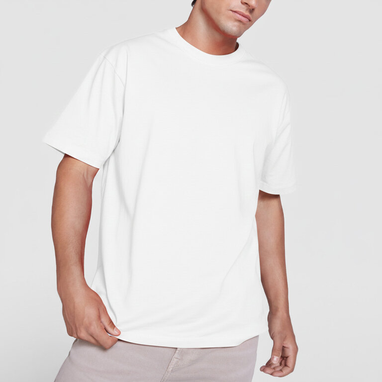 T-shirt oversize personnalisable blanc mixte en coton 210 gr/m² - Bull | pandacolach - 5