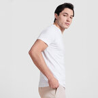 T-shirt personnalisé blanc homme col V en coton 155 gr/m² - Samoyedo | pandacolach - thumb - 4