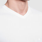 T-shirt personnalisé blanc homme col V en coton 155 gr/m² - Samoyedo | pandacolach - thumb - 6