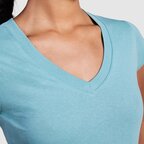 T-shirt personnalisé femme col V en coton 155 gr/m² - Victoria | pandacolach - thumb - 6