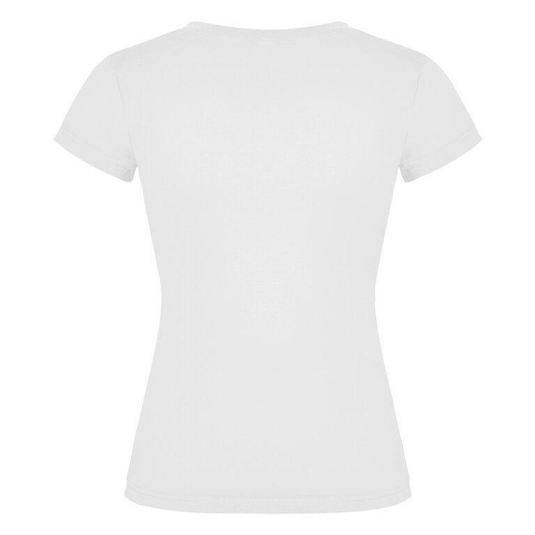 T-shirt personnalisé blanc femme col V en coton 155 gr/m² - Victoria | pandacolach - 1