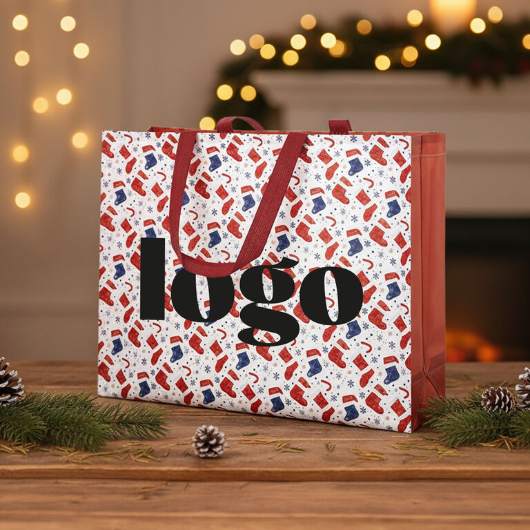 Cabas personnalisé de Noël en non tissé laminé 100 gr/m² - Mascri | pandacolach