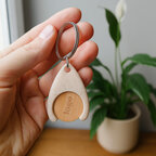 Porte-clés personnalisé avec jeton 50 centimes en paille de blé et bambou - Nelly Bambou | pandacolach - thumb - 1