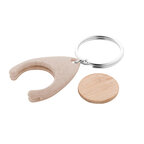 Porte-clés personnalisé avec jeton 50 centimes en paille de blé et bambou - Nelly Bambou | pandacolach - thumb - 2