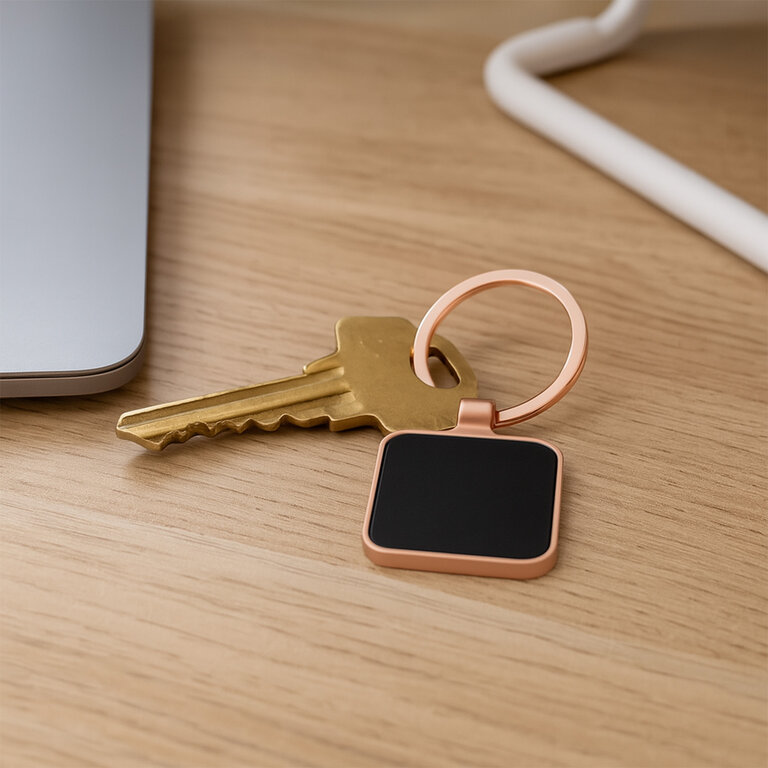 Porte-clés personnalisable à formes en acier avec finition dorée - Wahou | pandacolach - 4