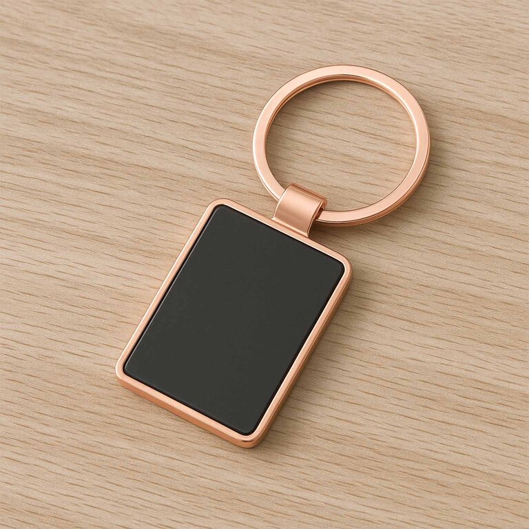 Porte-clés personnalisable à formes en acier avec finition dorée - Wahou | pandacolach - 5