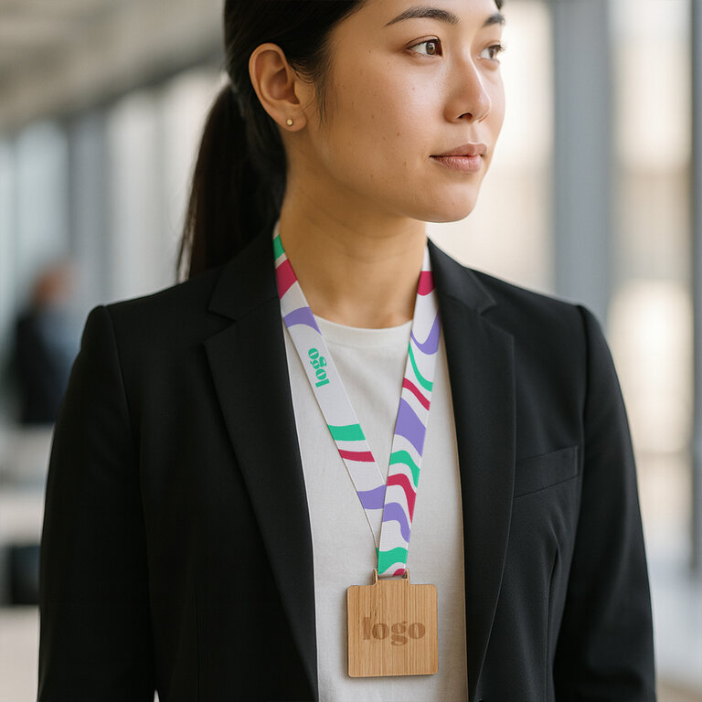 Médaille personnalisable carré en bambou - Bravo Bambou | pandacolach