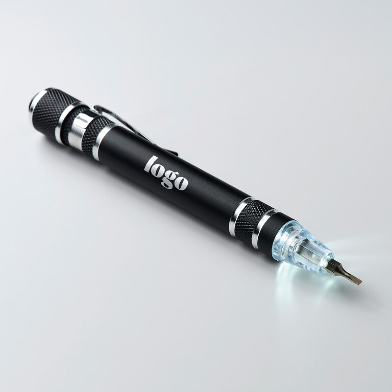 Tournevis personnalisable avec lampe en aluminium recyclé - Touni | pandacolach