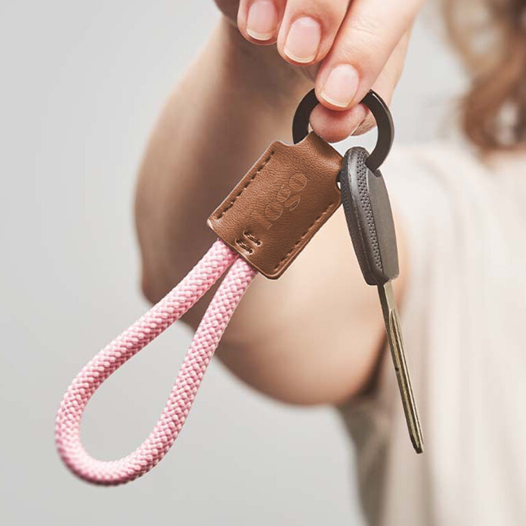Porte-clés personnalisable avec cordon et patch PU - Kordi PU | pandacolach