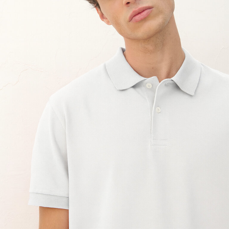 Polo personnalisable mixte blanc en coton 210 gr/m² - Pacific | pandacolach - 6