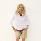 Polo personnalisable mixte blanc manches longues en coton 210 gr/m² - Pacific | pandacolach - thumb - 4