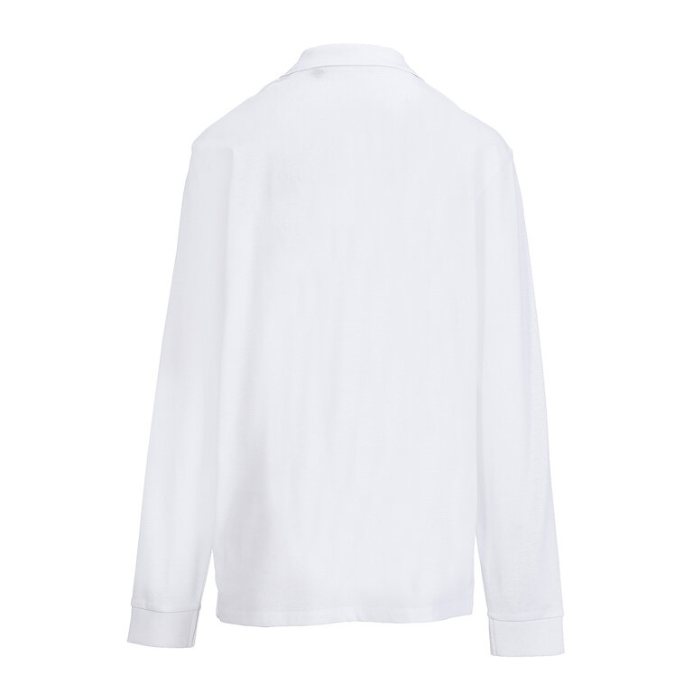 Polo personnalisable mixte blanc manches longues en coton 210 gr/m² - Pacific | pandacolach - 1