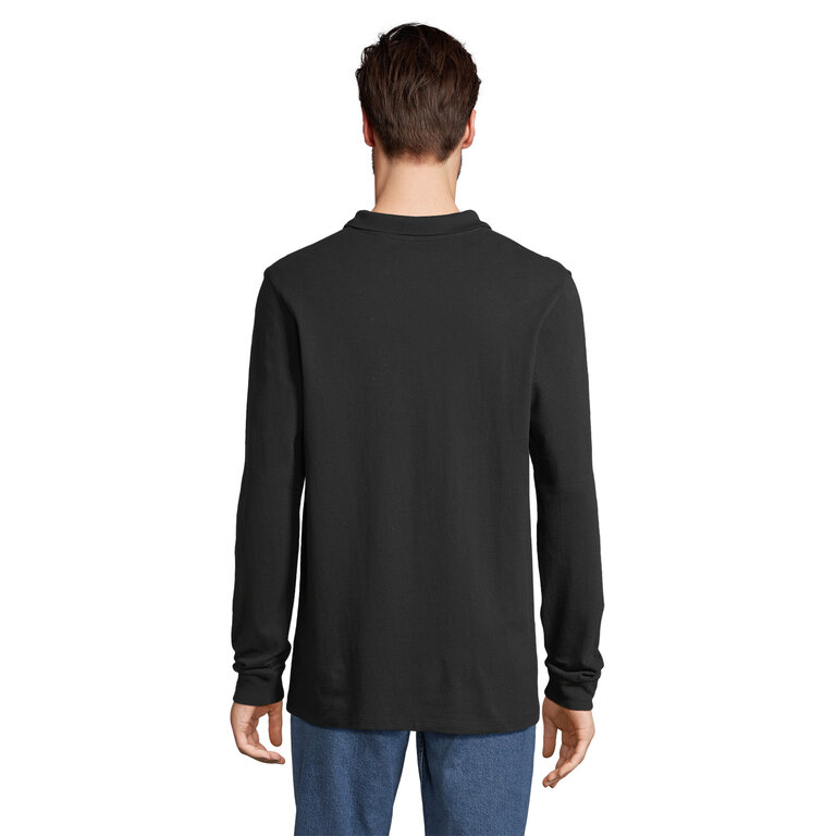 Polo personnalisé mixte manches longues en coton bio 170 gr/m² - Planet Lsl | pandacolach - 8