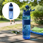 Gourde personnalisable en tritan avec graduation et paille 900 ml - Raly | pandacola - thumb