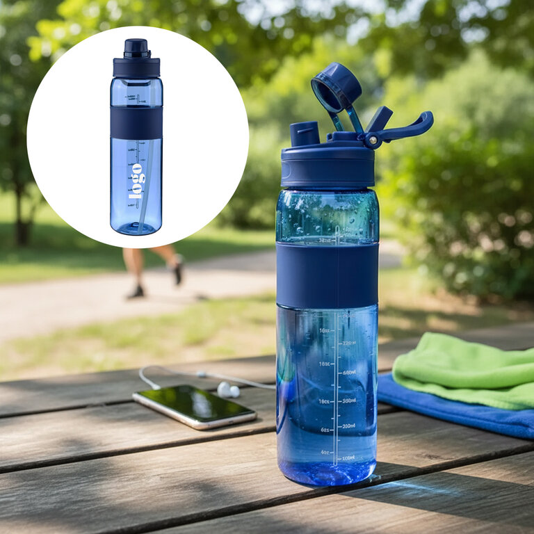 Gourde personnalisable en tritan avec graduation et paille 900 ml - Raly | pandacolach - 1