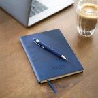 Carnet personnalisable A5 100 pages lignées en PU recyclé avec stylo - Stika | pandacolach - thumb - 1