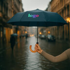 Parapluie personnalisé automatique pliable avec canne en bois - Nowata | pandacola - thumb