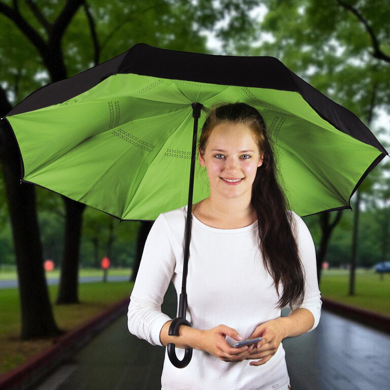 Parapluie personnalisé automatique réversible avec canne - Riteurne | pandacolach - 9