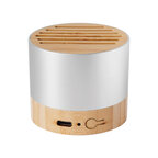 Haut-parleur publicitaire Bluetooth® 3W en aluminium recyclé et bois - Lissenne | pandacolach - thumb