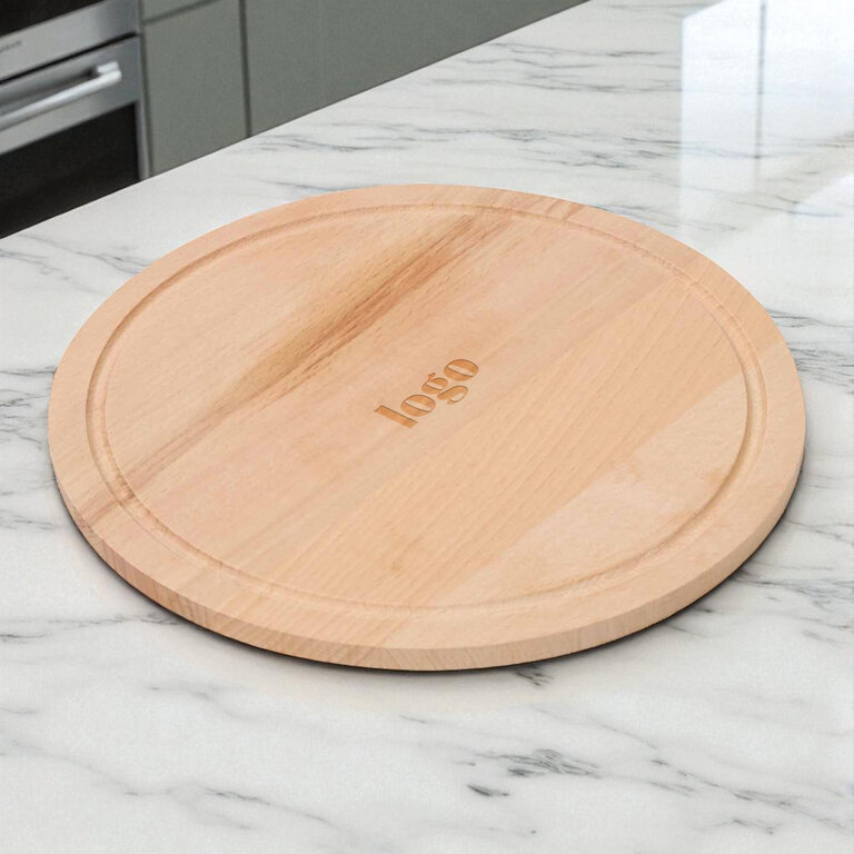 Planche personnalisable à découper ronde en bois de hêtre - Cicono | pandacolach