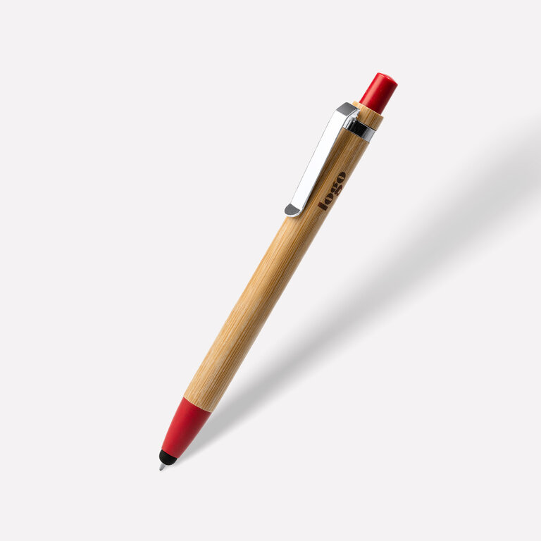Stylo personnalisable en bambou avec embout tactile - Fingerno | pandacolach - 1