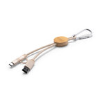 Câble de charge personnalisable 4 en 1 en bambou et fibre de blé - Bopom | pandacolach - thumb