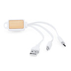 Câble de charge personnalisable 3 en 1 en bambou - Pombo | pandacolach - thumb - 4