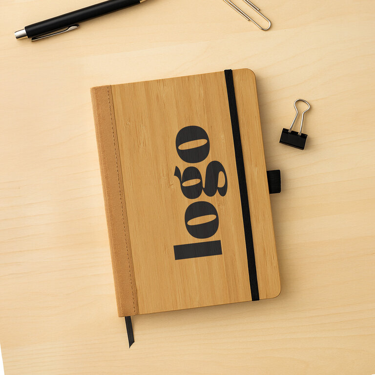 Carnet personnalisé A5 160 pages lignées en bambou et liège - Honesty | pandacolach