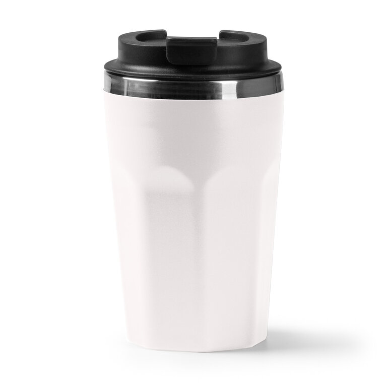 Mug personnalisé double paroi en acier avec revêtement PP recyclé 400 ml - Supe | pandacolach