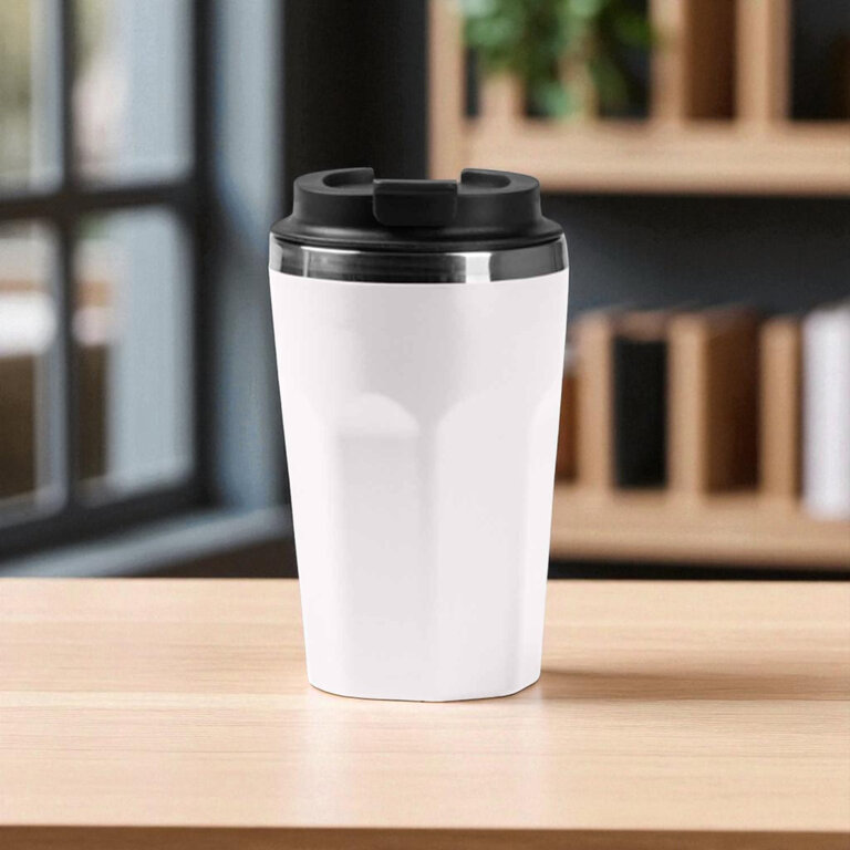 Mug personnalisé double paroi en acier avec revêtement PP recyclé 400 ml - Supe | pandacolach - 4