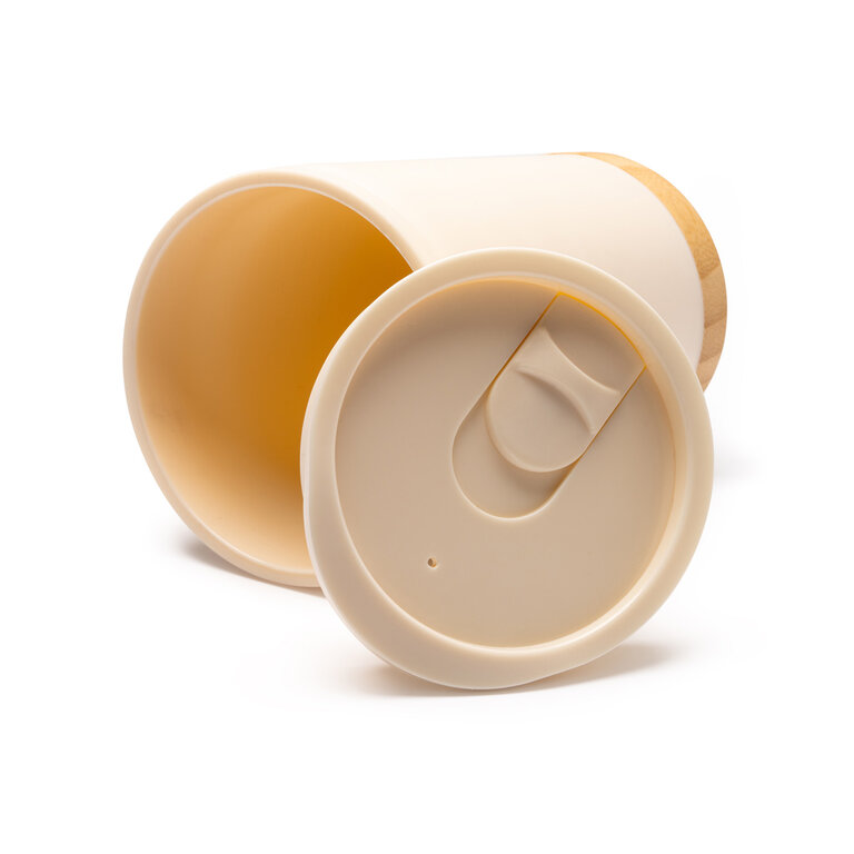 Mug personnalisé double paroi en PP recyclé avec base bambou 290 ml - Dozo | pandacolach - 4