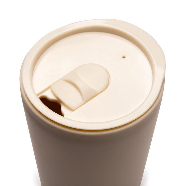 Mug personnalisé double paroi en PP recyclé avec base bambou 290 ml - Dozo | pandacolach - 5