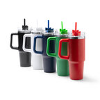 Mug isotherme personnalisable en acier recyclé avec paille 870 ml - Trendy | pandacolach - thumb - 6