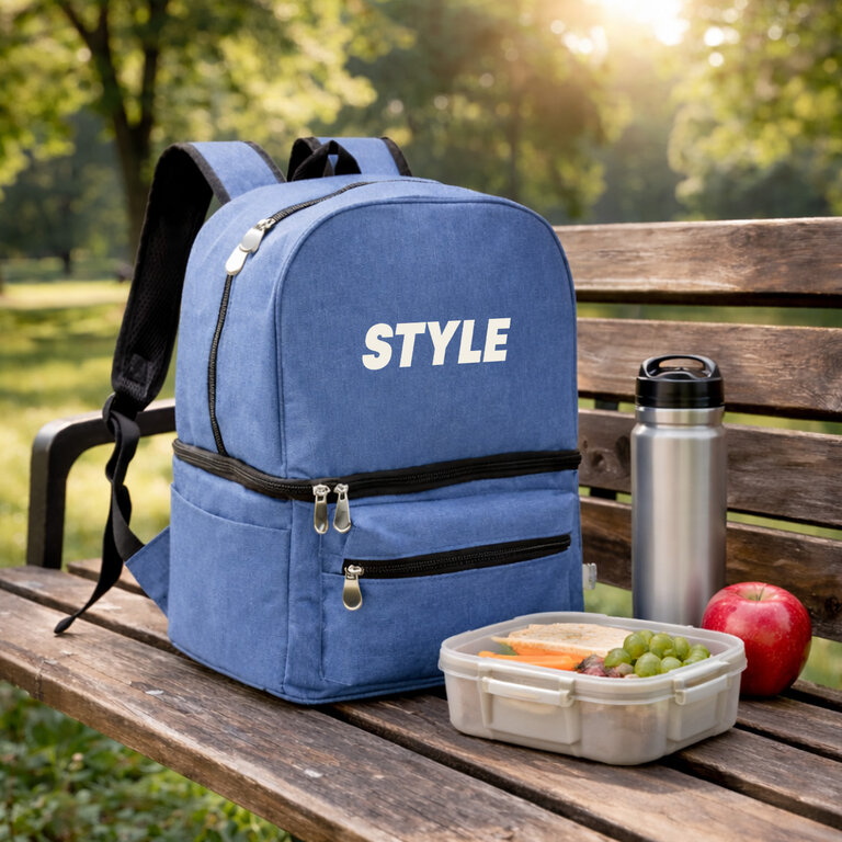 Sac à dos personnalisé isotherme en rPET avec 3 compartiments et poches latérales - Tress | pandacolach