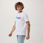 T-shirt personnalisable blanc mixte en coton recyclé 180 gr/m² - Brett | pandacolach - thumb - 2
