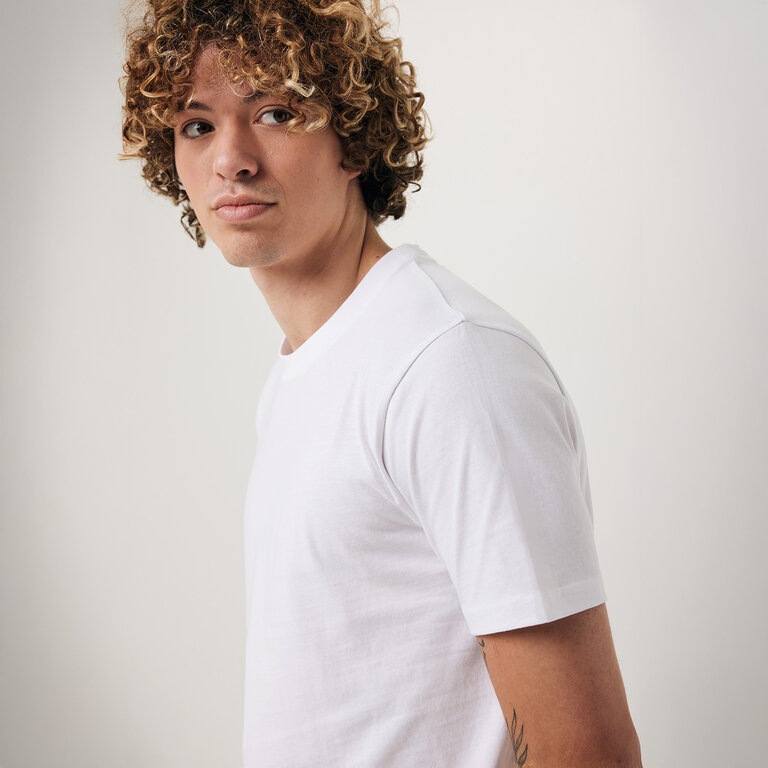 T-shirt personnalisable blanc mixte en coton recyclé 180 gr/m² - Brett | pandacolach - 6