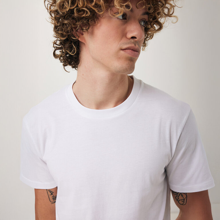 T-shirt personnalisable blanc mixte en coton recyclé 180 gr/m² - Brett | pandacolach - 7