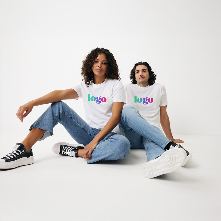 T-shirt personnalisable blanc mixte en coton recyclé 160 gr/m² - Sierra | pandacolach