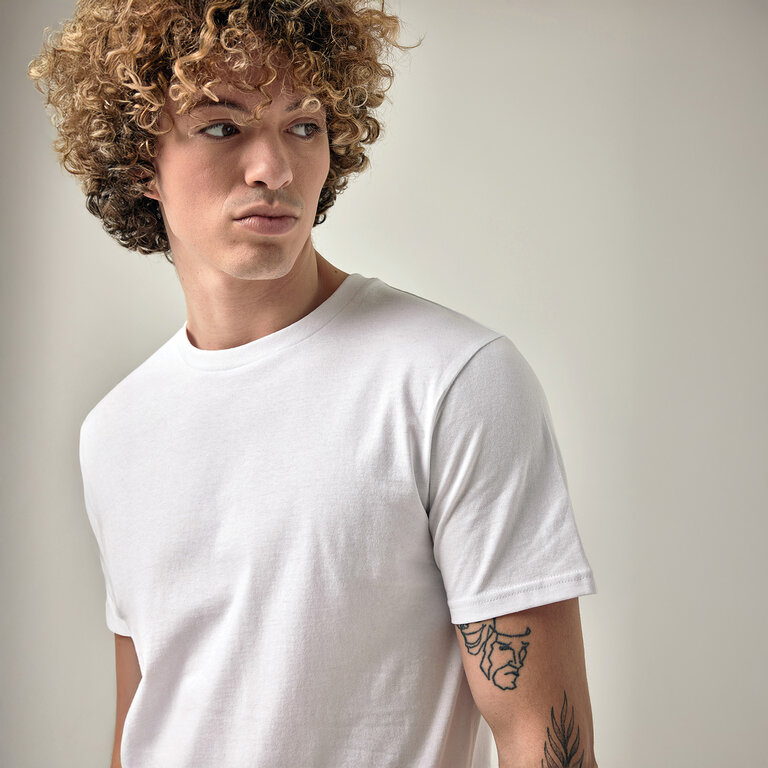 T-shirt personnalisable blanc mixte en coton recyclé 160 gr/m² - Sierra | pandacolach - 5