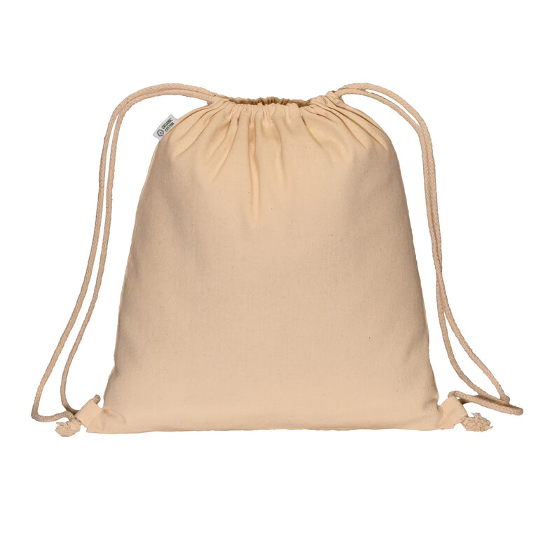 Sac à cordelettes personnalisé en coton bio écru 220 gr/m² - Rhido Bio | pandacolach