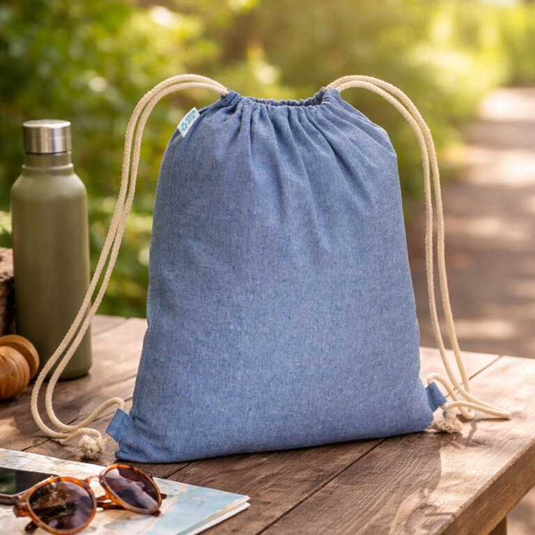Sac à cordelettes personnalisé en coton recyclé 180 gr/m² - Rhido Recyclé | pandacolach - 2