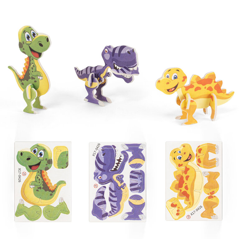 Puzzle 3D personnalisable en forme de dinosaure - Tireks | pandacolach