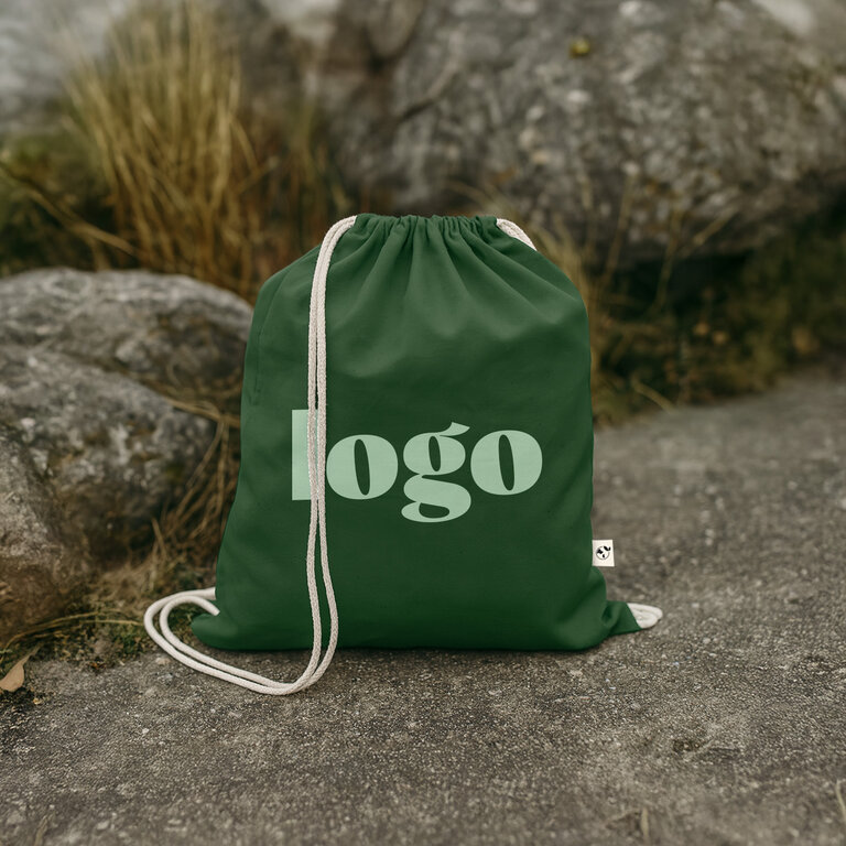 Sac à cordelettes personnalisé en coton recyclé 150 gr/m² - Rhido Recyclé | pandacolach