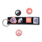Porte-clés flamme personnalisable en polyester avec patchs velcro - Deklips | pandacola - thumb - 1