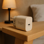 Chargeur secteur personnalisable en paille port USB-C - Ecostation c | pandacola - thumb