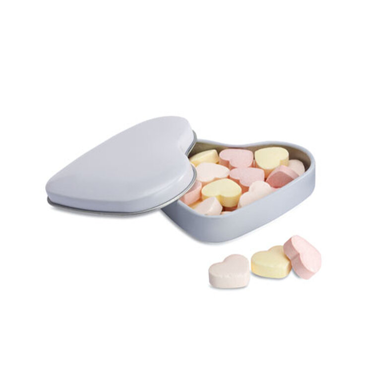 Boite à bonbons personnalisée en forme de coeur - Minte | pandacolach