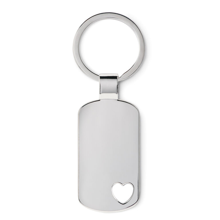 Porte-clés personnalisable en métal avec coeur - Corez | pandacolach