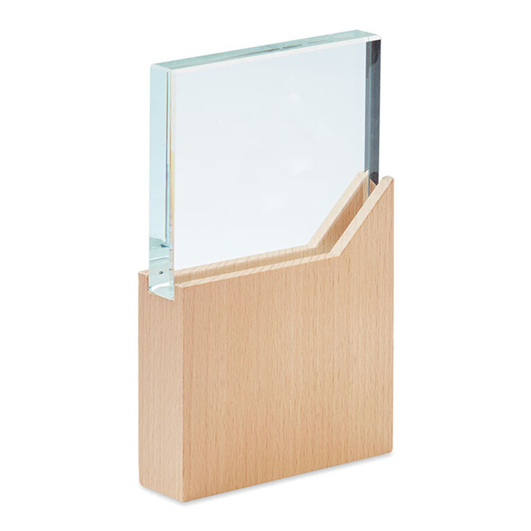 Trophée personnalisé en verre et bois - Kayni rectangle | pandacolach