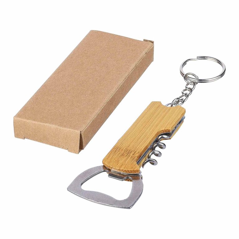 Porte-clés decapsuleur personnalisé en bambou - Brentono | pandacolach - 3