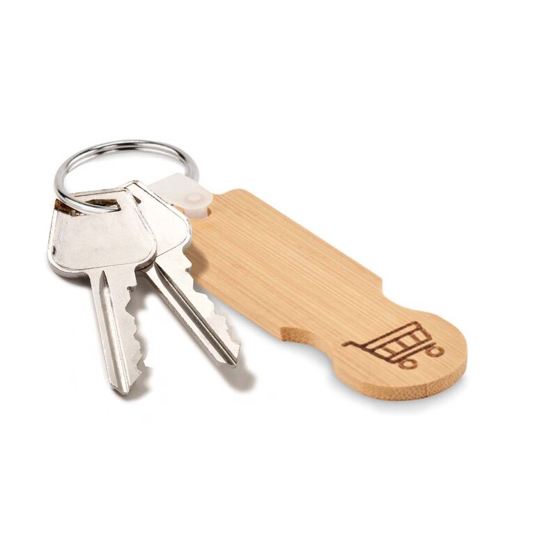 Porte-clés personnalisé en bambou jeton - Beavur | pandacolach